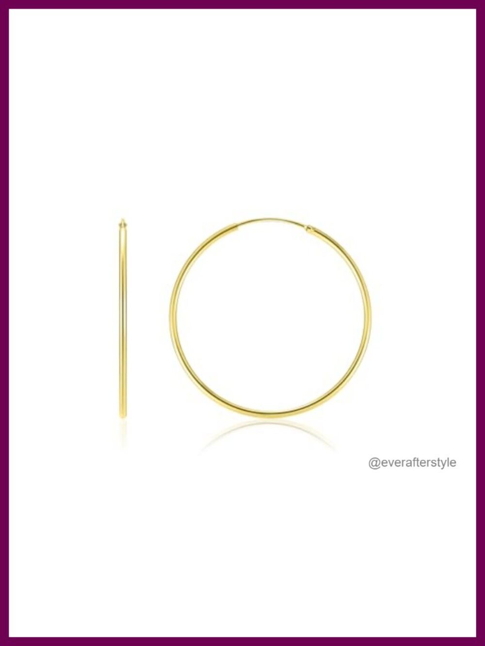 14K Gold Vermeil Thin Hoop Earrings for Women Hypoallergenic 35mm